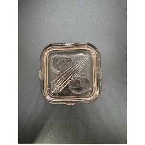 Vintage Peach Federal Glass Lid Only for Refrigerator Dish Embossed Vegetables